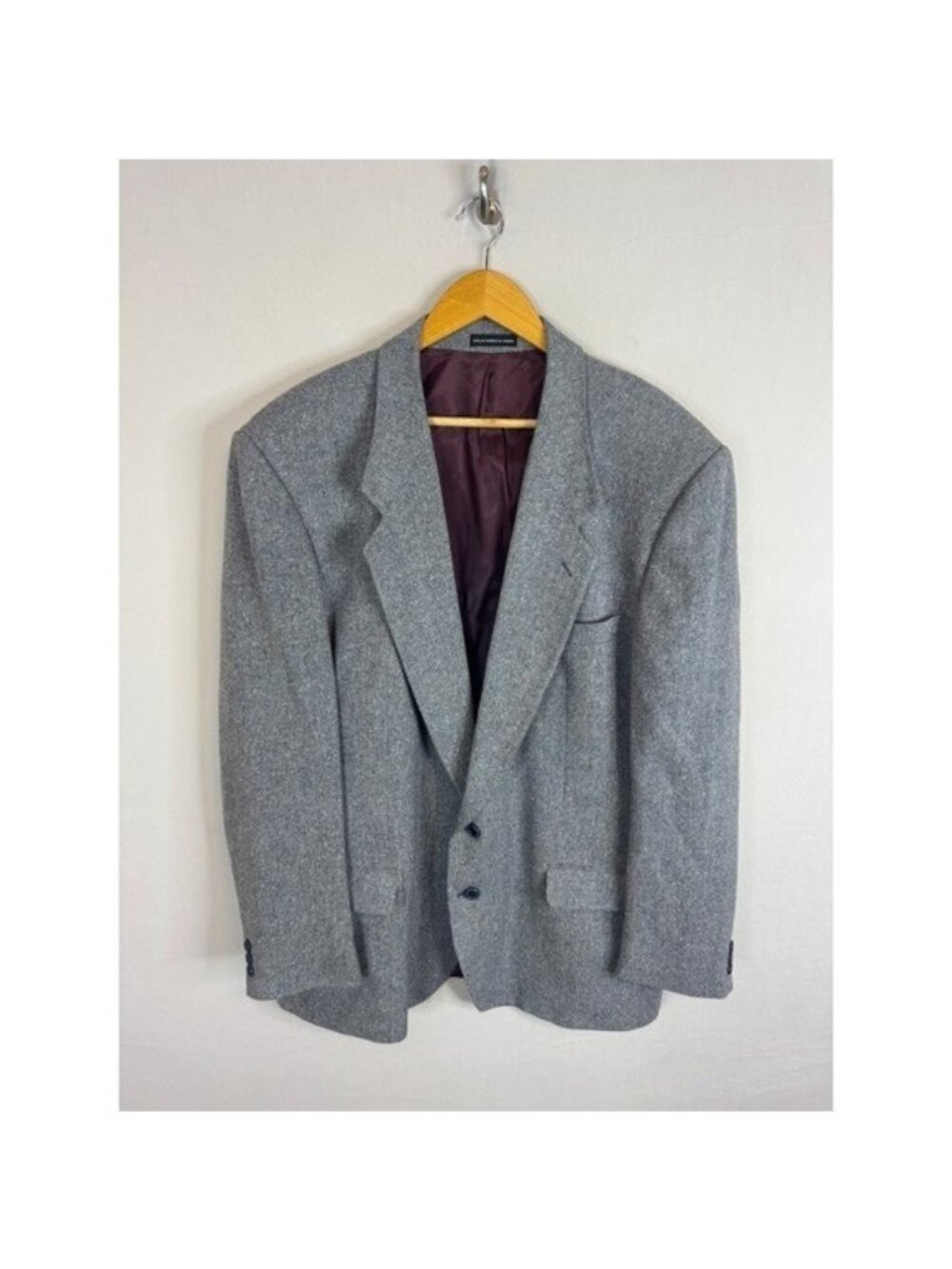 Magee Donegal Tweed Blazer Grey Wool Sport Coat 48L Tall